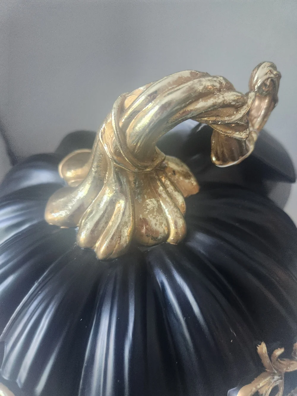 Christian Siriano Black and Gold LED Pumpkin Lantern Gothic 12 X 15 Rare